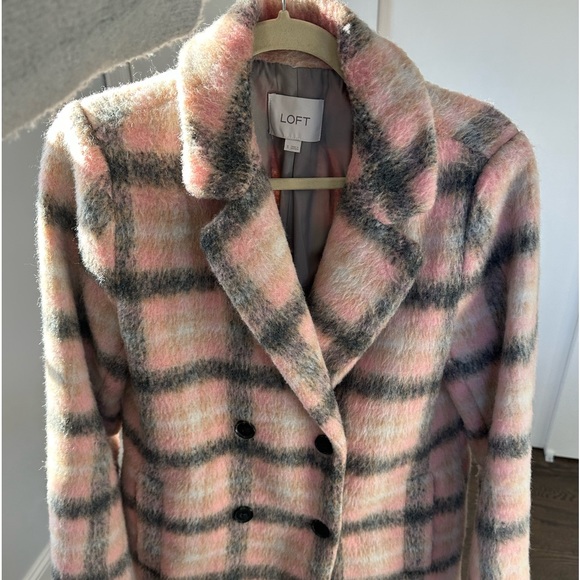 Like New Loft Plaid Double Breasted Pea Coat Jacket - Picture 8 of 8